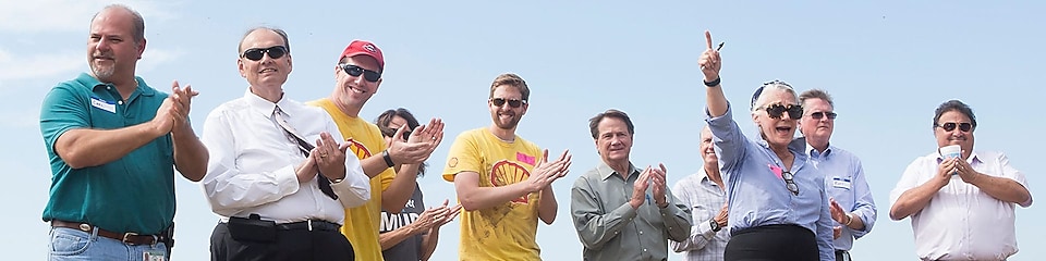 Shell group of volunteers clapping